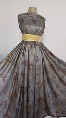Lurex Argintiu Flori Mov ELA1033