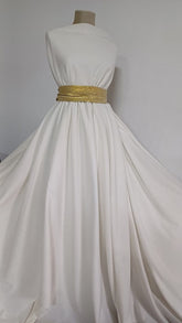 Material elastic usor pufos IVORY ELA1128