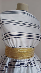 Material Elastic Dungi Alb/Negru/Bleo ELA1183