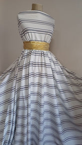 Material Elastic Dungi Alb/Negru/Bleo ELA1183