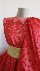 Broderie Laser Imitatie Piele Rosu PIE1002