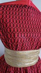 Dantela Captusita Rosu/Negru DAN1059