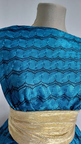 Monkey- Dantela Captusita Turcoaz cu Negru DAN1061