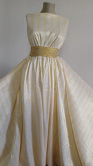 Poplin Alb Dungi Galben/Auriu BBC1098