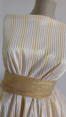 Poplin Alb Dungi Galben/Auriu BBC1098