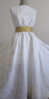 Tesatura Matasoasa Alb Broderie Nude MAT1180