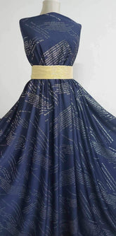 Lycra Bleumarin Scris Argintiu ELA1252