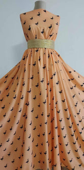 Silky Ocru Model Păsări Negre MAT1323