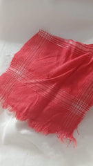 Batist Bumbac Roșu Carouri Argintii BBC1101