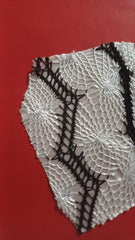 Dantela Monkey Alb Optic Model Macrame Negru DAN1088