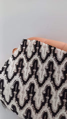 Dantela Căptușită Alb Optic Macrame Negru DAN1095