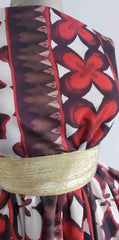 Silky Etno Grena Rosu Alb MAT1354