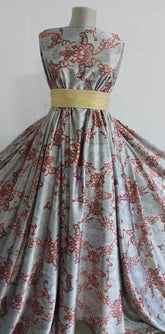 Matase Lux Imprimeu Broderie Aramie MAT1363