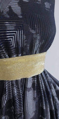 Lurex Negru Gri Picatele Albastre ELA1286