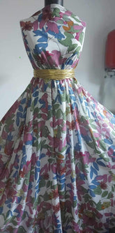 Voal Crem Frunze Albastru Grena VOAL1177