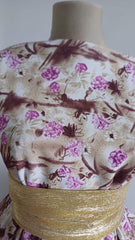 Stofa Imprimeu Floral Bej Mov STO1254