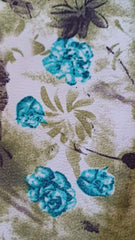 Stofa Imprimeu Floral Olive Turcoaz STO1252