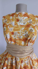 Stofa Imprimeu Floral Mustar Alb STO1251