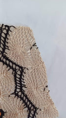Dantela Căptușită Bej Negru DAN1066
