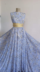 Jerse Dantelat Bleu Buchete Albe ELA1311