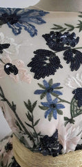 Broderie Pe Tull cu Flori din Paiete PAI1014
