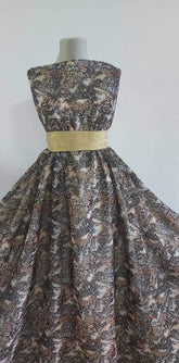 Voal Fluturi Maron Bej VOAL1012