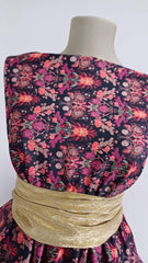 Scuba Negru Model Floral Grena/Coral- ELA1200