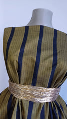 Poplin Mustar cu Dungi Negre, fibra Bumbac 100%BBC1019