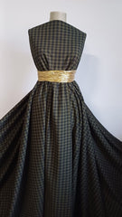 Tesatura Bumbac usor pufos, tip Finet Kaki/Negru BBC1057b