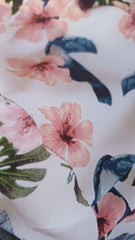 Stofa Crepe Ivory Imprimeu floral Somon STO1043