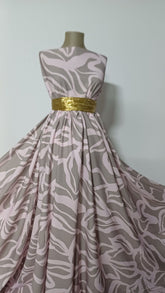 Stofa Crepe Imprimeu Divin Bej/Roz STO1244