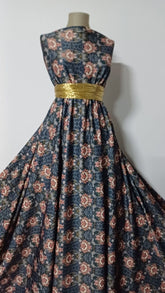 Scuba Negru Model Floral Somon/Bej ELA1197