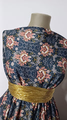 Scuba Negru Model Floral Somon/Bej ELA1197