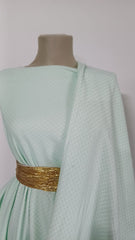 Jaquard Rayon Mint/Ivory STO1062
