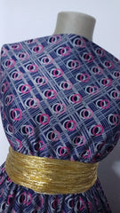 Tricot ponteroma Bleumarin carouri si cerculete Roz ELA10391