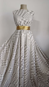 Stofa tip Chanel, Ivory/Grej/Auriu STO1271