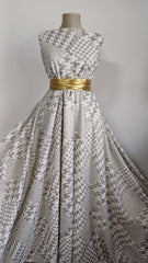 Stofa tip Chanel, Ivory/Grej/Auriu STO1271