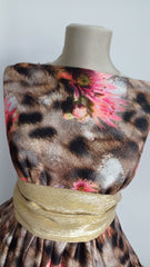 Lycra Maron Crizanteme Roz ELA1326