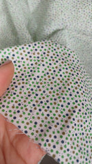 Poplin Bumbac, 100% fibră naturală, Alb cu Picățele Bleumarin/Kaki/Verde VIS1111