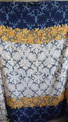 Voal Chifon Bordura Dubla Bleumarin/Bej/Mustar VOAL1143