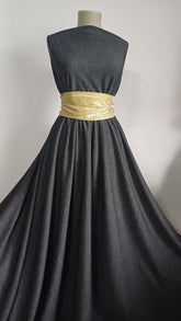 Material Tricotat Gri Petrol cu dos moale si pufos TRI1043