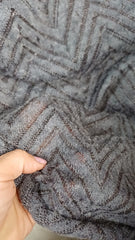 Jaquard Morbidino- Tricot tip pulover Dantelat GRI INCHIS, cu model in V TRI 1110