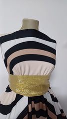 Latina Spandex -Imprimeu Muntele Curcubeu Alb/Negru/Bej STO12408