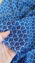 Voal chifon Neo si floricele Albastre VOAL1193