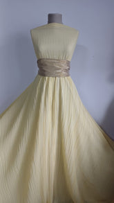 Voal Plisat Galben Deschis VOAL1239