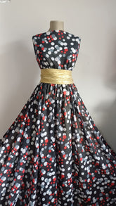 Voal chifon Negru Buline colorate - Rosu, Gri, Alb VOAL1207