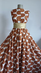 Latina Spandex - Bej cu jumatati de Cercuri Ocru STO1101