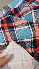 Material Elastic in Carouri Rosu/Albastru ELA1300