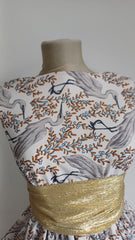 Silky Alb cu Egrete Gri MAT1042