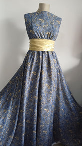 Voal chifon Bleo cu Paisley Bej VOAL1057